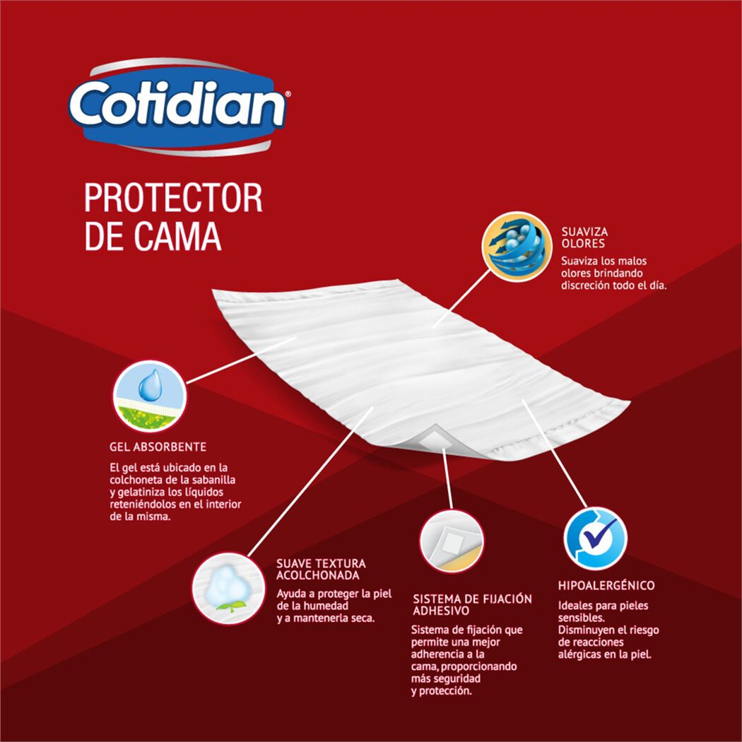 Cotidian Sabanilla Protector Cama x 8 Unidades, , large image number 3