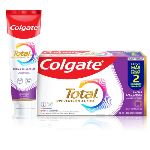 Pasta Dental Colgate Total Encías Saludables, con Flúor, 100mL 2 U, , large image number 0