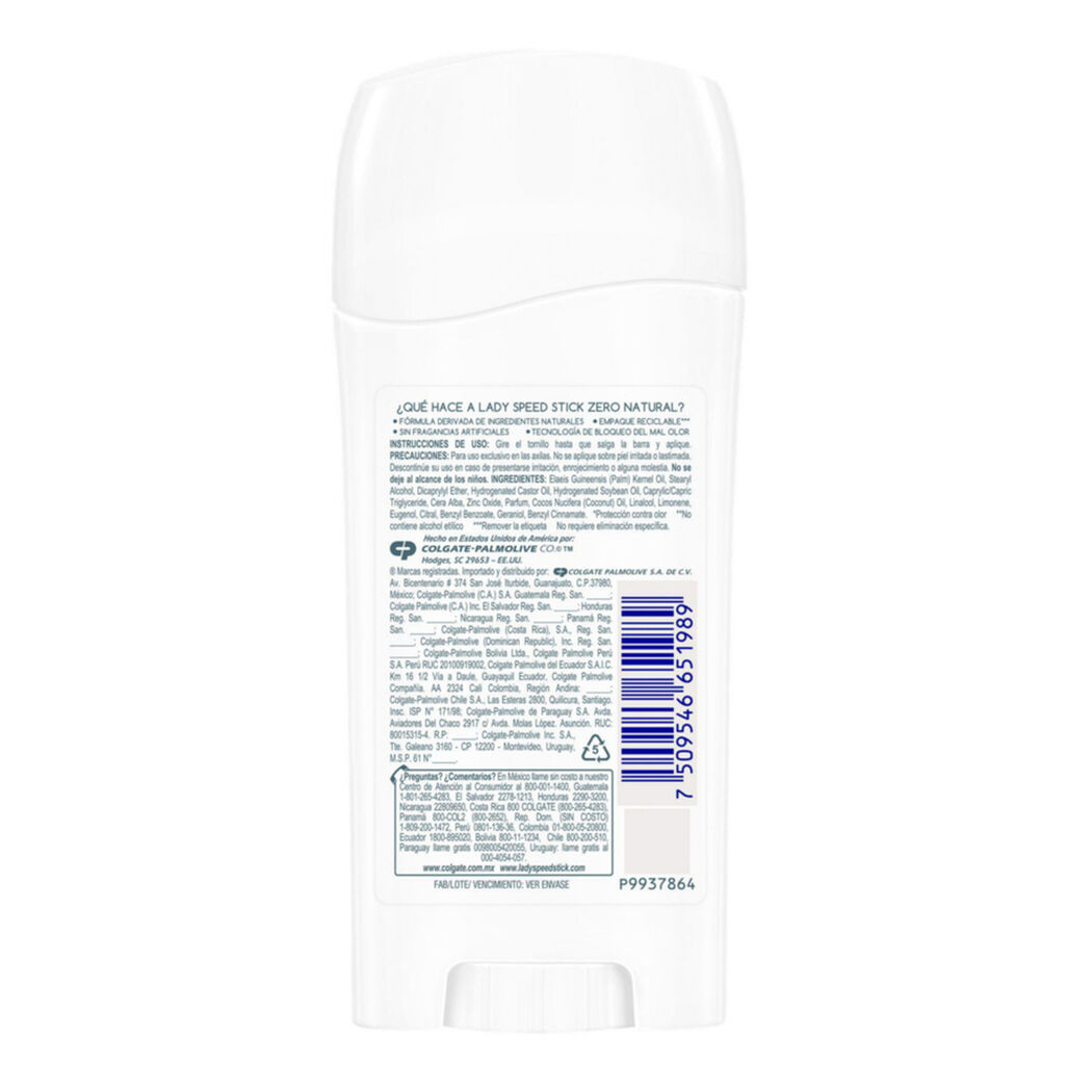 Desosdorante Lady Speed Stick Zero% Fresh Coconut Barra 60 g, , large image number 2