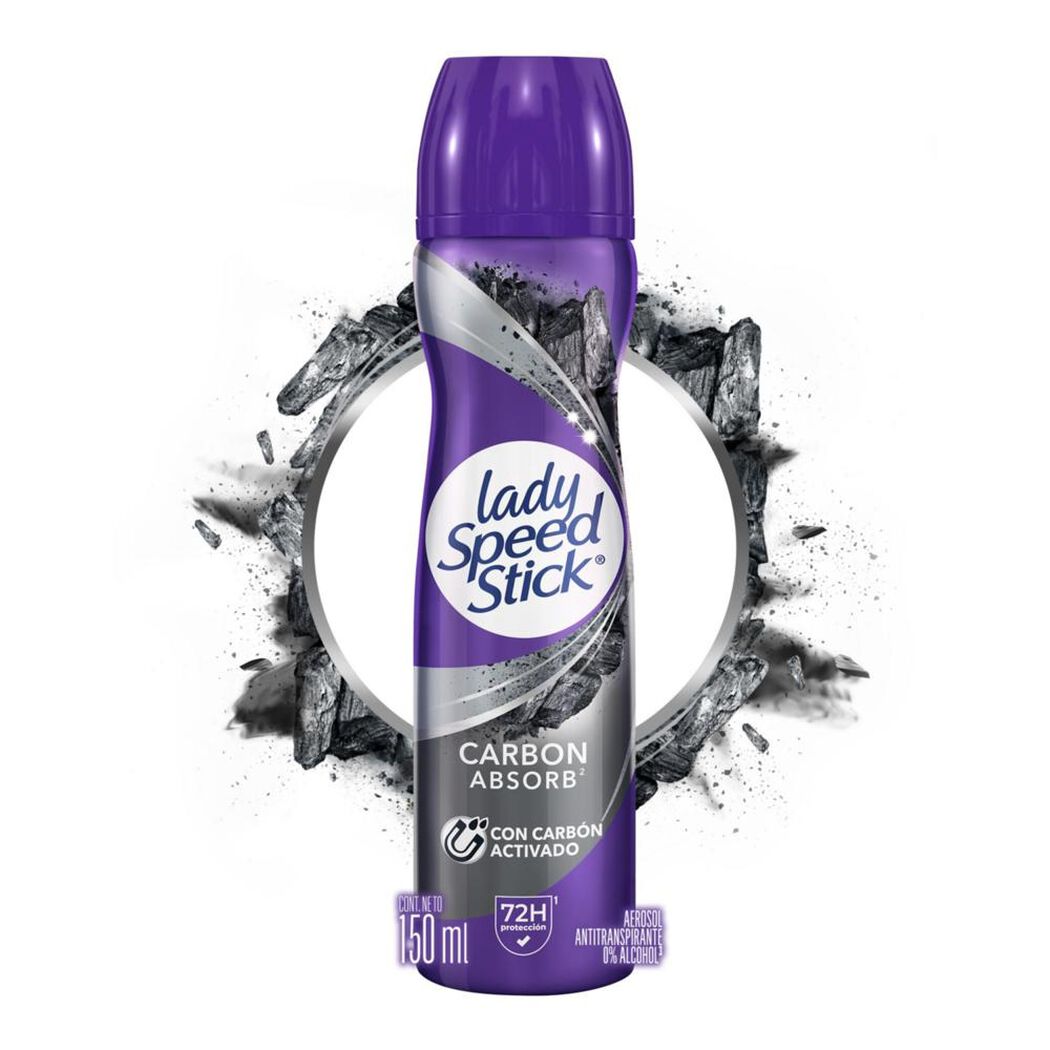 Desodorante en Spray Lady Speed Stick Carbon Absorb 91 g, , large image number 0