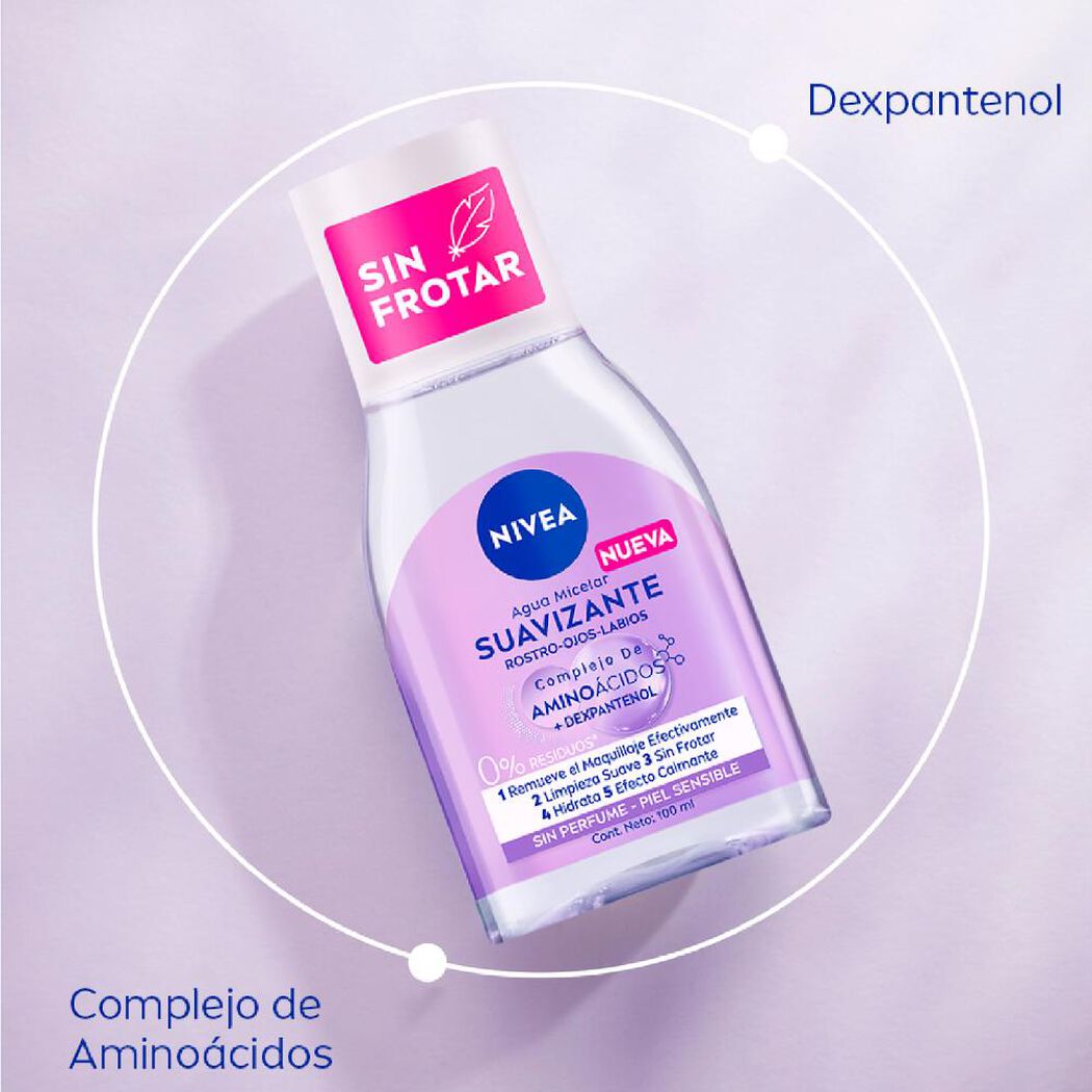 Agua Micelar Nivea Suavizante Piel Sensible 100 mL, , large image number 3