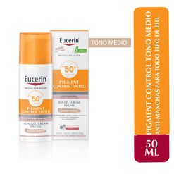 Protector Solar Eucerin Sun Pigment Control Tinted Facial Tono Medio Fps50+ 50 mL