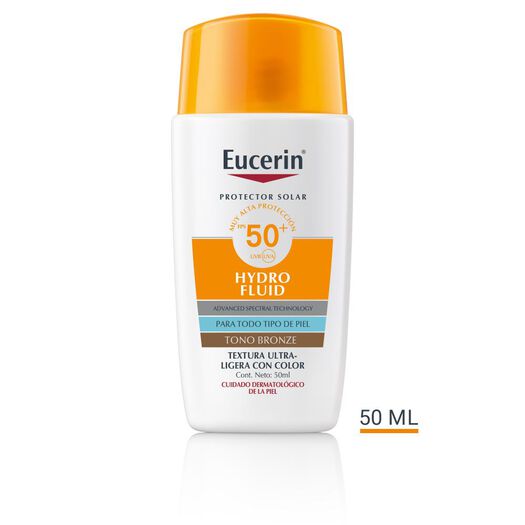 Protector Solar Eucerin Sun Face Hydrofluido Tono Bronze 50 mL, , large image number 0