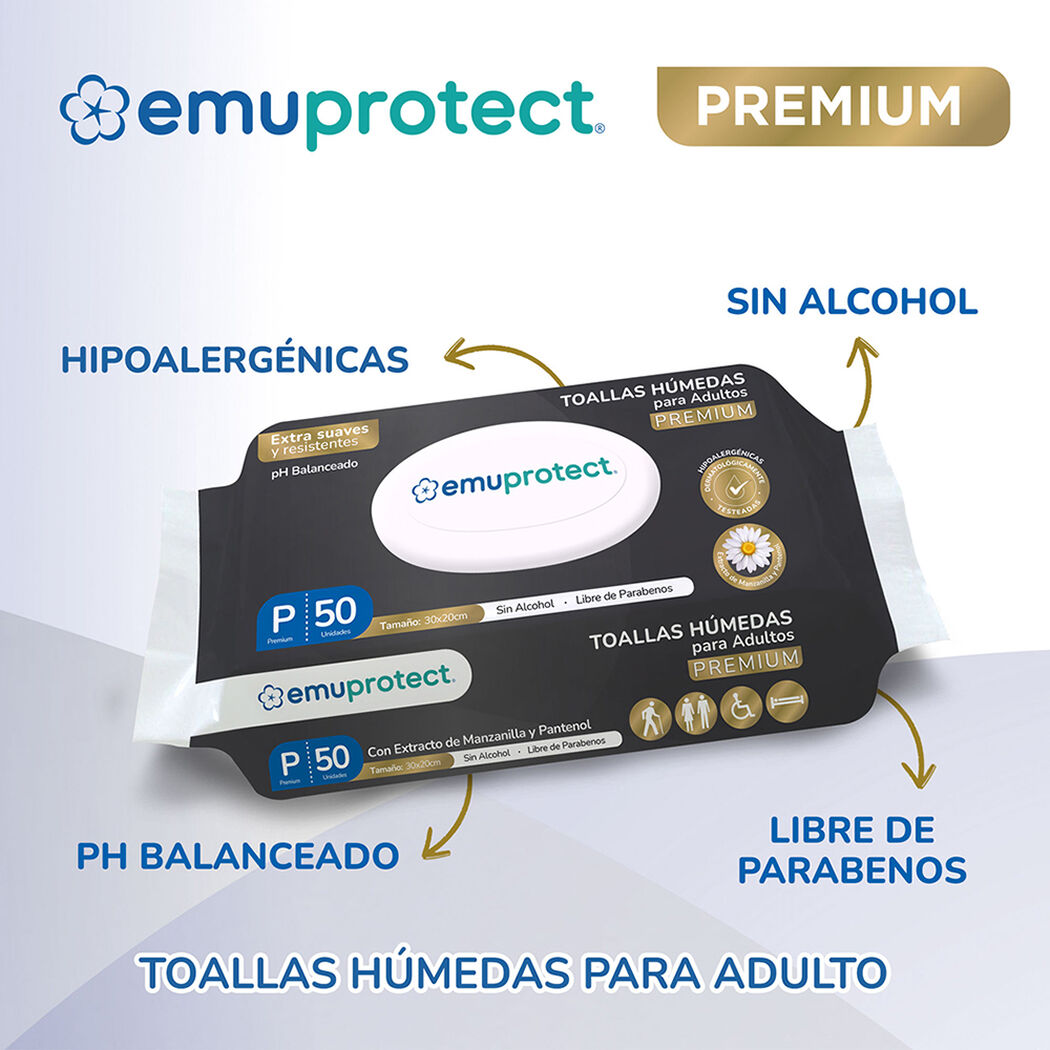 Toallitas para Adultos Emumed 50 Hojas, , large image number 2