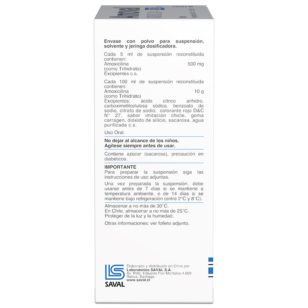 Amoval 500 mg/5 mL x 100 mL Polvo Para Suspensión Oral Con Solvente, , large image number 1