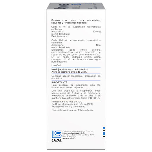 Amoval 500 mg/5 mL x 100 mL Polvo Para Suspensión Oral Con Solvente, , large image number 1