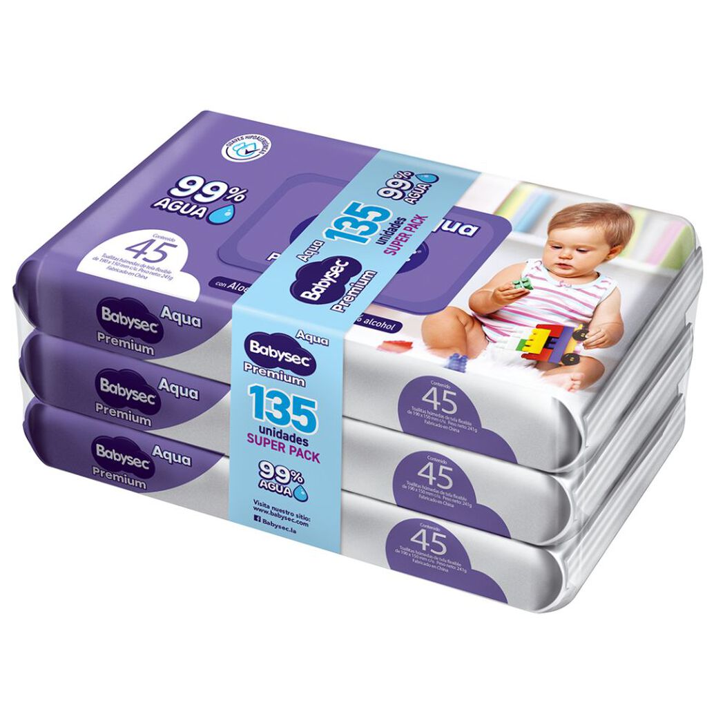 Toallas H&uacute;medas Babysec Premium 135 un, , large image number 1
