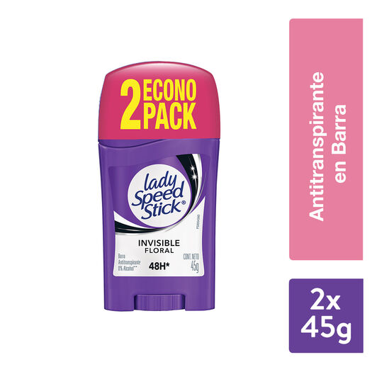 Desodorante Antitranspirante en Barra Lady Speed Stick Invisible Floral 45g 2 u, , large image number 0