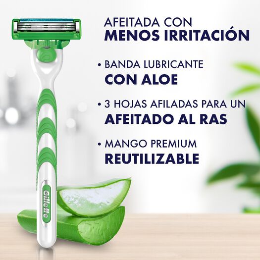 Máquina de Afeitar Gillete Mach 3 Sensitive Aloe Vera 1 un, , large image number 1