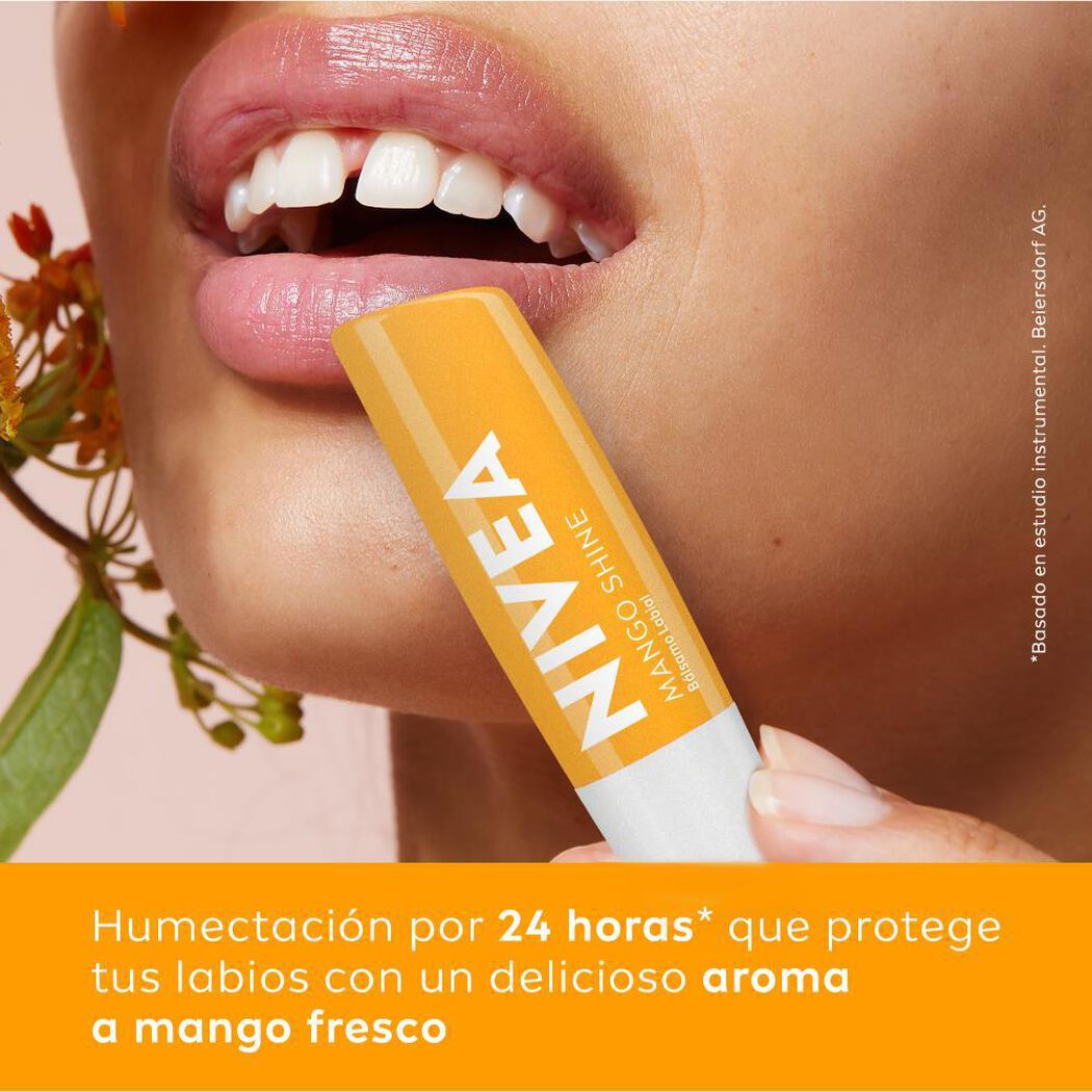 Nivea Lip Care Bálsamo Labial Mango Shine Hidratación Intensa 4,8g, , large image number 2