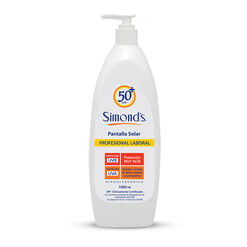 Simonds Pantalla Solar SPF 50+ Profesional Laboral Hipoalergenico x 1000 mL