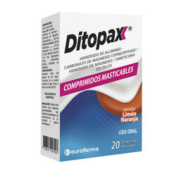 Anti&aacute;cido Ditopax 20 Comprimidos masticables Sabor Lim&oacute;n Naranja