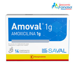 AMOVAL Amoxicilina 1 g 14 comprimidos