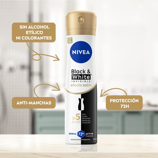 DESODORANTE SPRAY NIVEA BLACK & WHITE TOQUE DE SEDA 150ML, , large image number 2