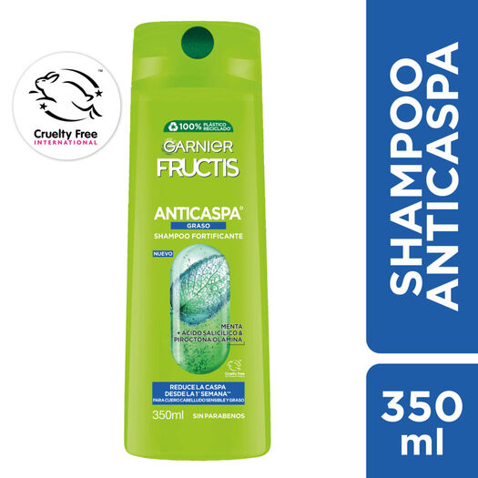 Fructis Shampoo Anticaspa Graso x 350 mL, , large image number 0