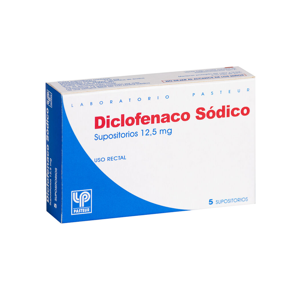Diclofenaco 12.5 mg x 5 Supositorios Infantil PASTEUR, , large image number 0