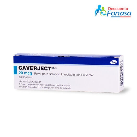 Caverject 20 mcg x 1 Vial de Polvo Para Solución Inyectable Con Solvente, , large image number 0