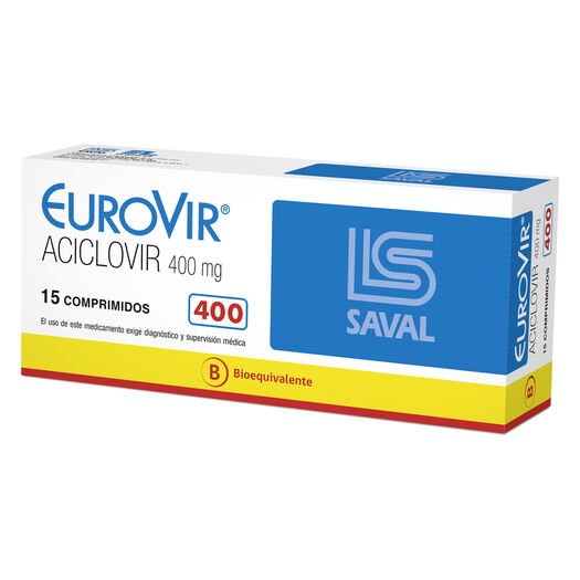 Eurovir 400 mg x 15 Comprimidos, , large image number 0