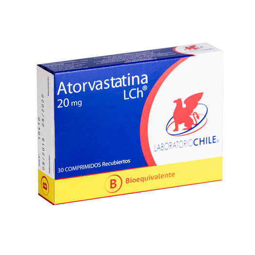 Atorvastatina 20 mg Caja 30 Comp. Recubiertos CHILE, , large image number 0