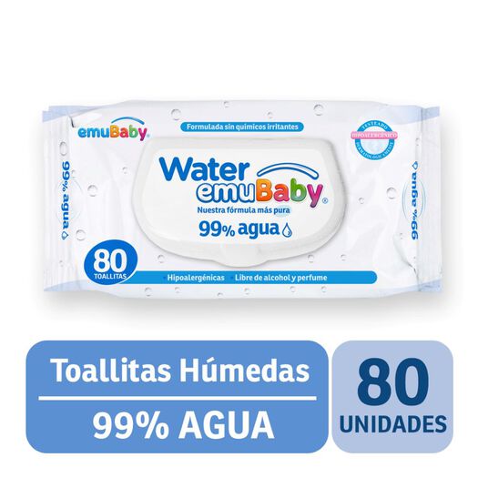 Toallas Húmedas Emubaby Water 80 un, , large image number 0