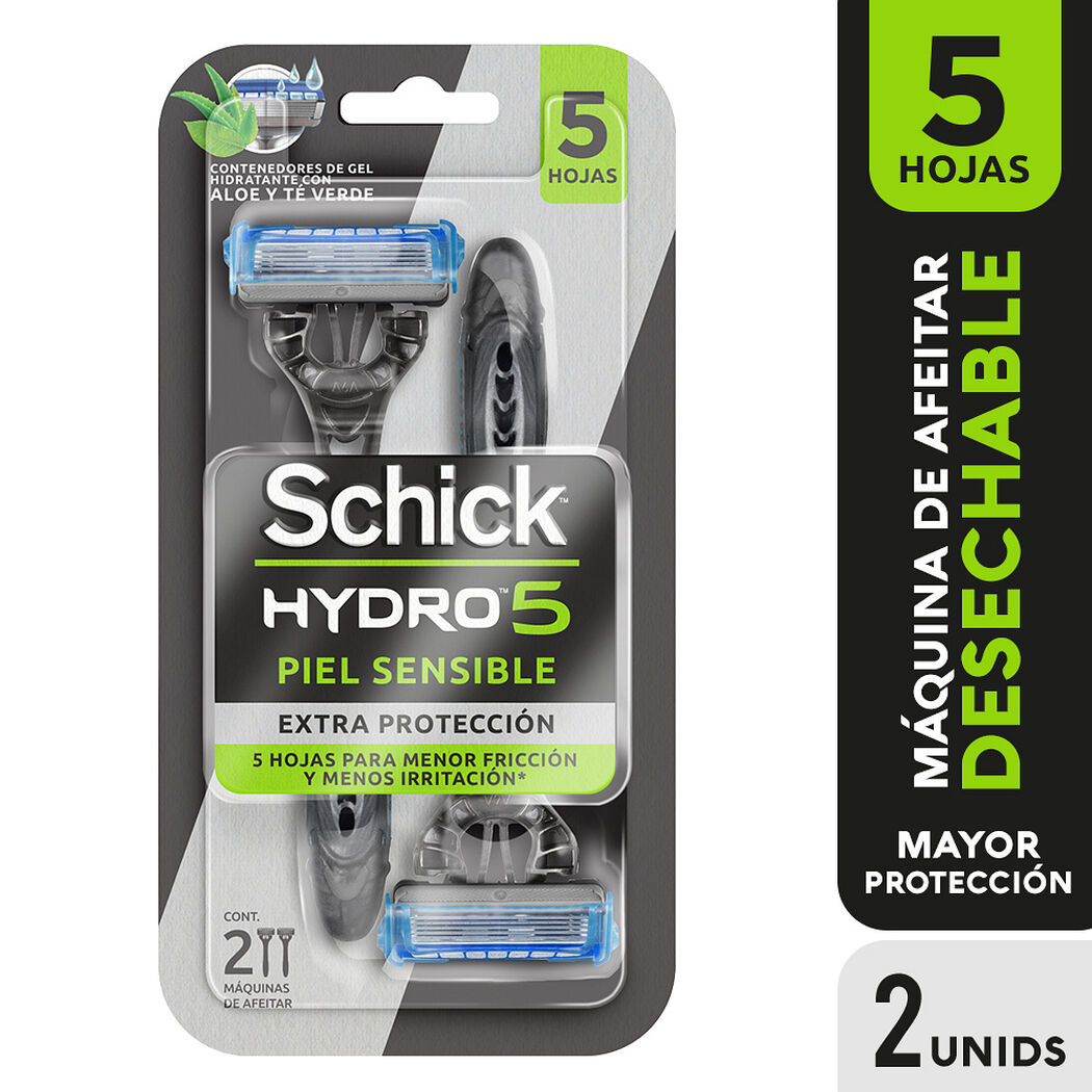 Maquina de Afeitar Schick Hydro 5 Piel Sensible 2 un, , large image number 0