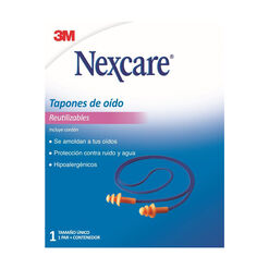 Tapones de oido reutilizables c/estuche. Nexcare