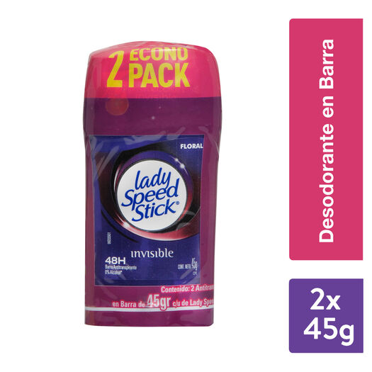 Lady Speed Stick Pack Desodorante En Barra Invisible Floral 45 g x 1 Pack, , large image number 0
