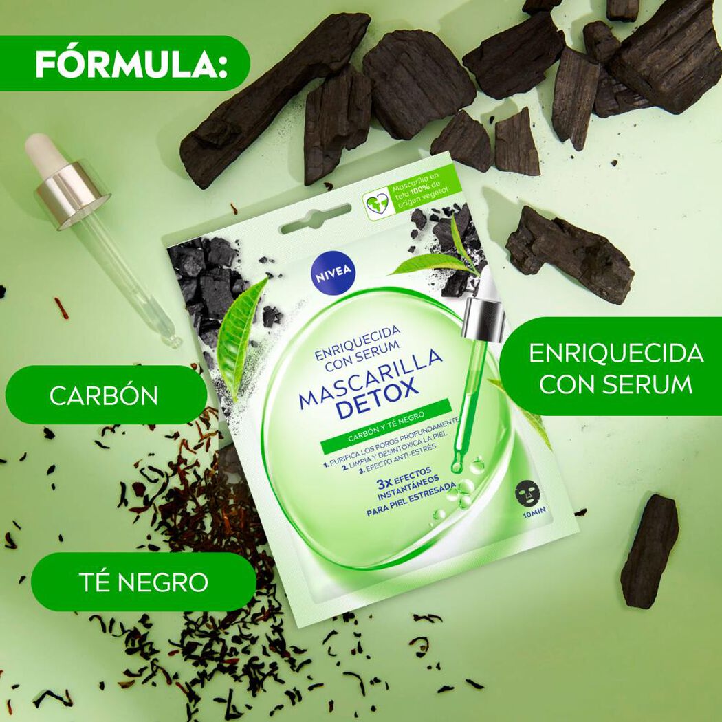 Mascarilla en Tela Nivea Urban Skin Shot Detox 10 Minutos, , large image number 4