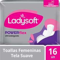 Toalla Higi&eacute;nica Ladysoft Powerflex Ultra Delgada Tela Suave 16 un