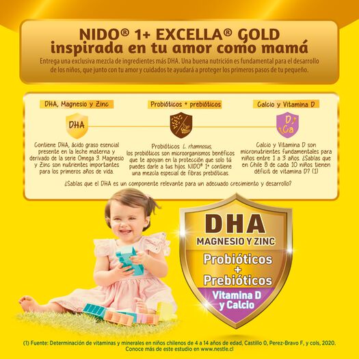 Fórmula Láctea Nido Etapa 1+ 1350g Excella Gold, , large image number 1