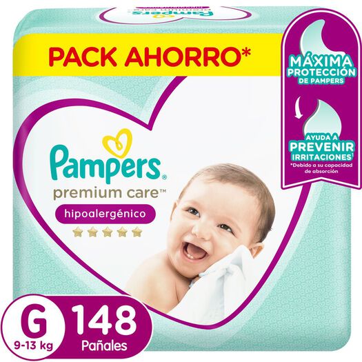 Pañales Desechables Pampers Premium Care Talla G 148 un, , large image number 0