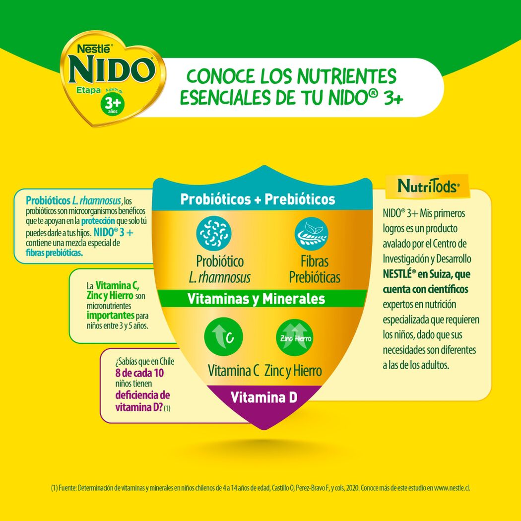 Leche Nido Etapa 3+ Semidescremada 1350 g, , large image number 1