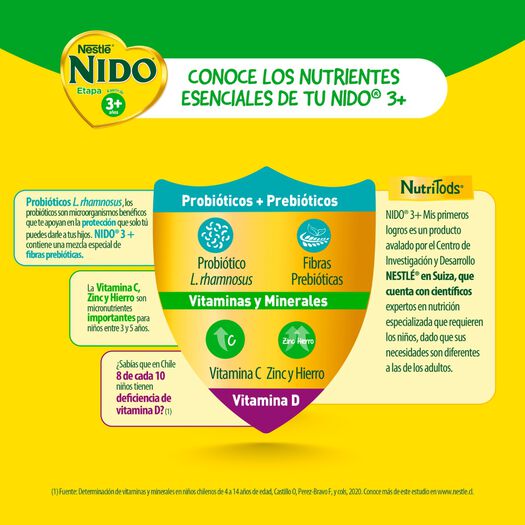 Leche en polvo Nido Etapa 3+ Semidescremada 1350g, , large image number 1