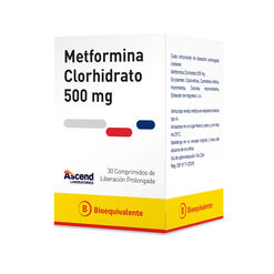 Metformina LP 500 mg x 30 Comprimidos de Liberación Prolongada ASCEND