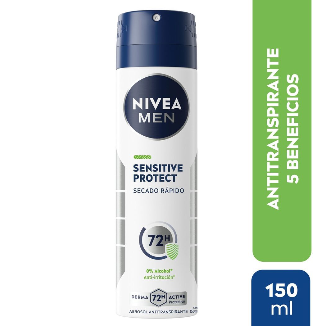 NIVEA MEN Sensitive Protect Secado R&aacute;pido Aerosol Antitranspirante 150 mL, , large image number 0