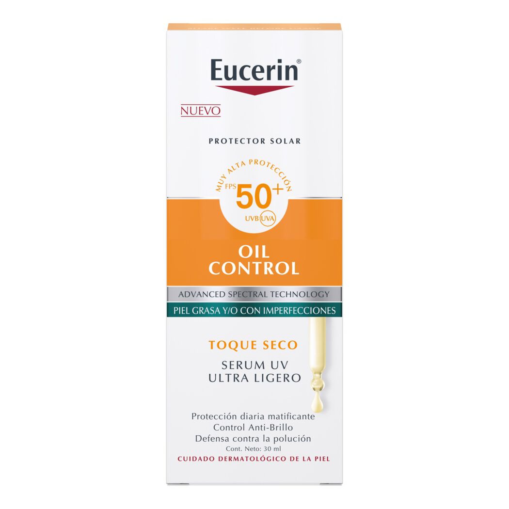 Protector Solar Eucerin Serum Oil Control UV Diario Ultra Ligero FPS 50+ 30ml, , large image number 2