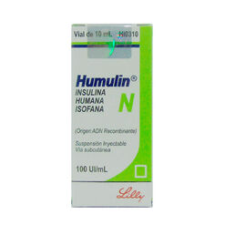 Insulina Humulin N 100 UI/mL Suspension inyectable x 1 Frasco Ampolla