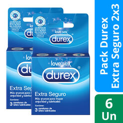Pack Durex Extra Seguro 2 x 3 Unidades