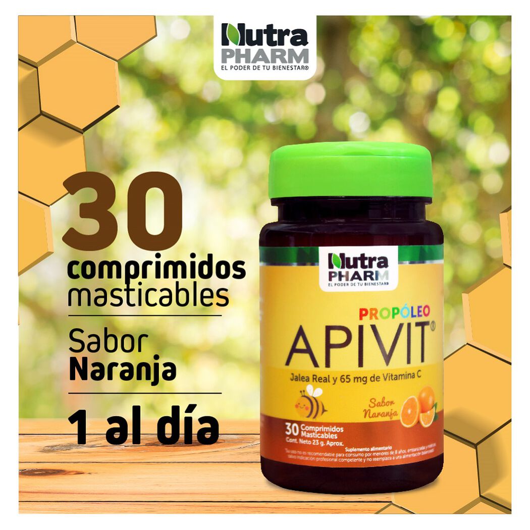 Apivit Infantil 30 Comp Masticables, , large image number 3