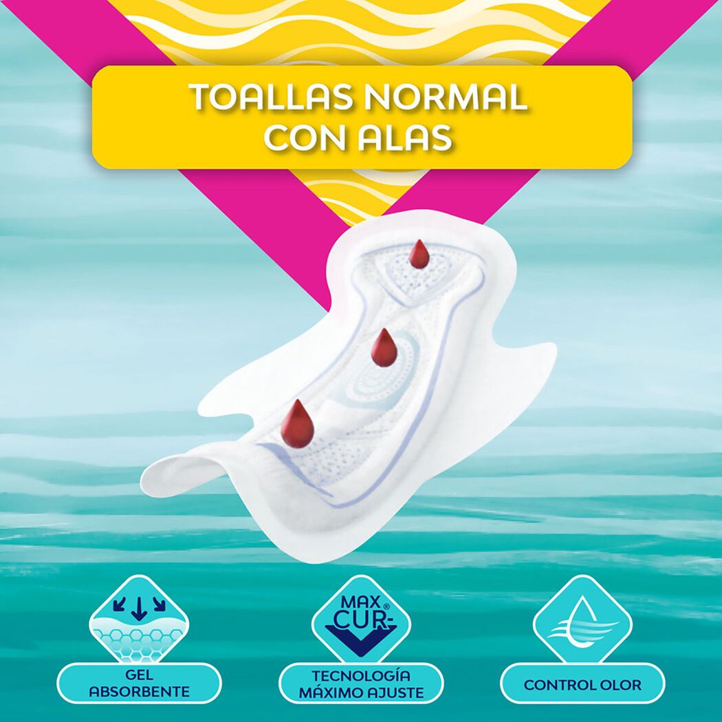 Nosotras Toalla Higienica Normal Tela Suave Con Alas x 10 Unidades, , large image number 2