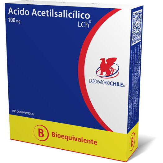 Acido Acetilsalicilico 100 mg x 100 Comprimidos CHILE, , large image number 0