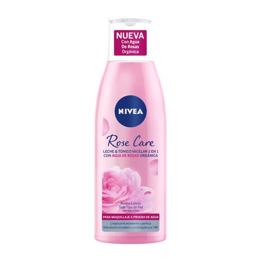 Leche & Tonico Micelar 2 en 1 NIVEA Rose Care 200 ml, , large image number 0
