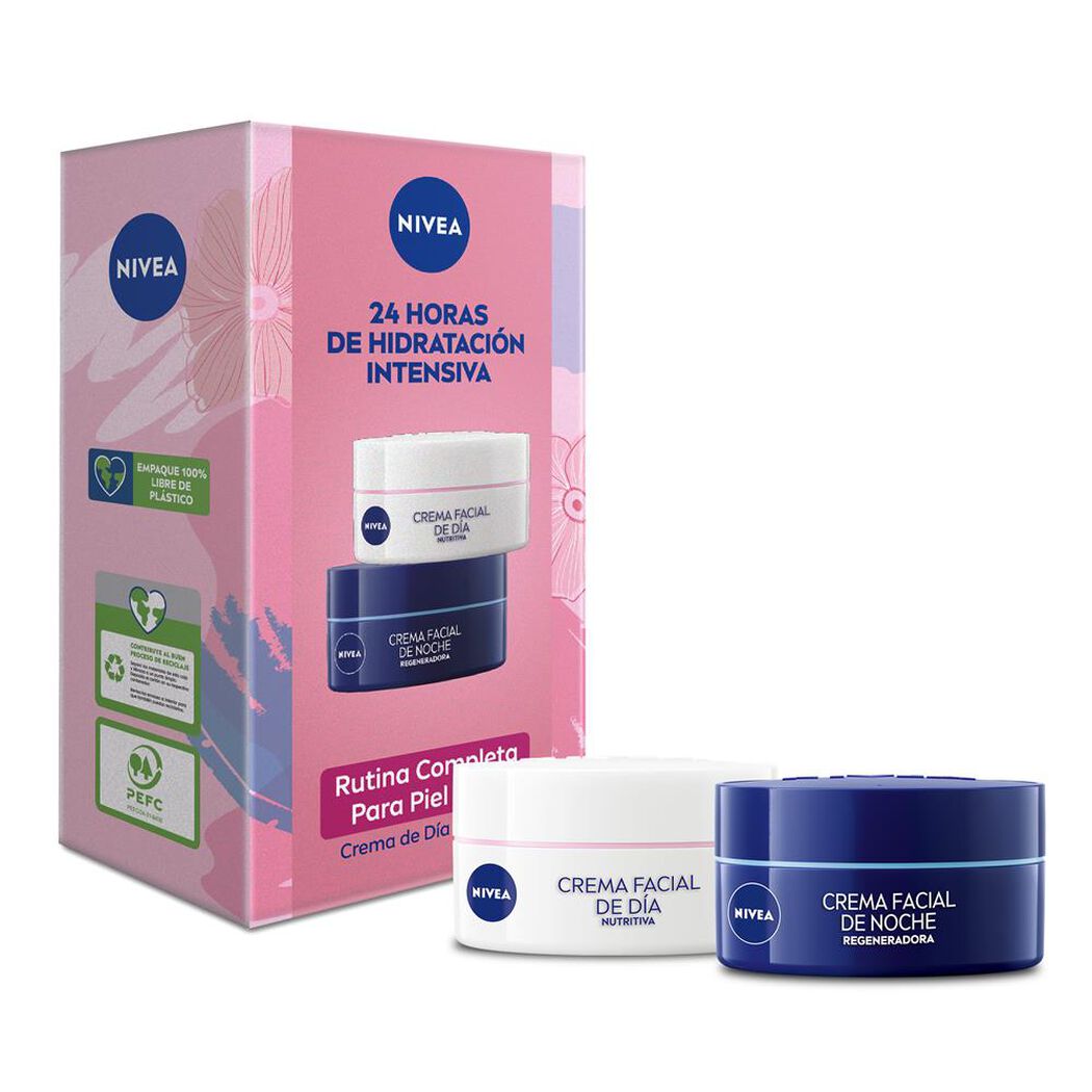 NIVEA Pack Hidratantes Piel Seca Crema Día 50ml + Crema Noche 50ml, , large image number 0