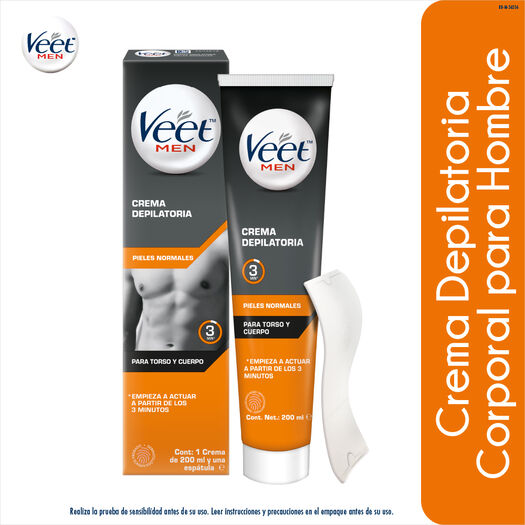 Veet Crema Depilatoria Corporal Masculina 200 ml, , large image number 0
