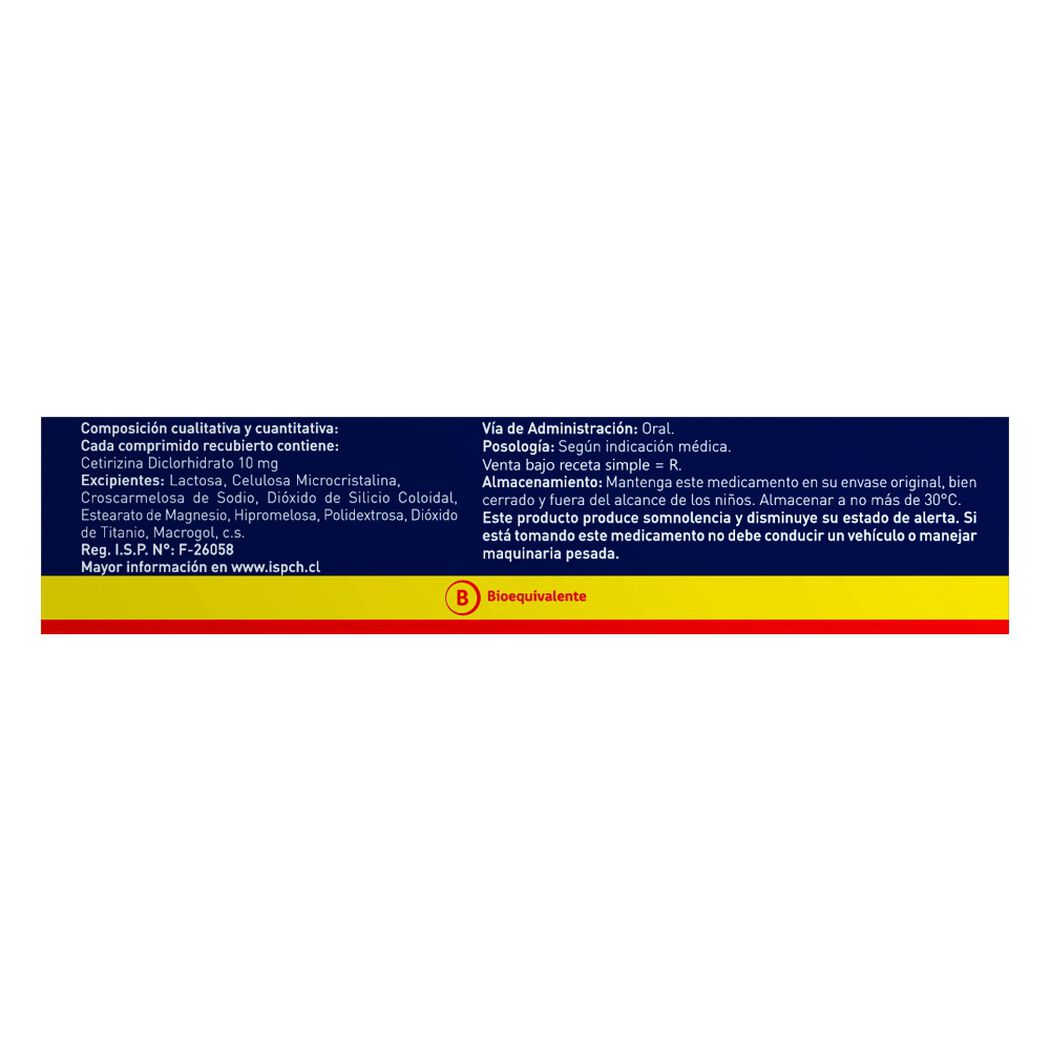 Cetirex 10 mg x 30 Comprimidos Recubiertos, , large image number 1