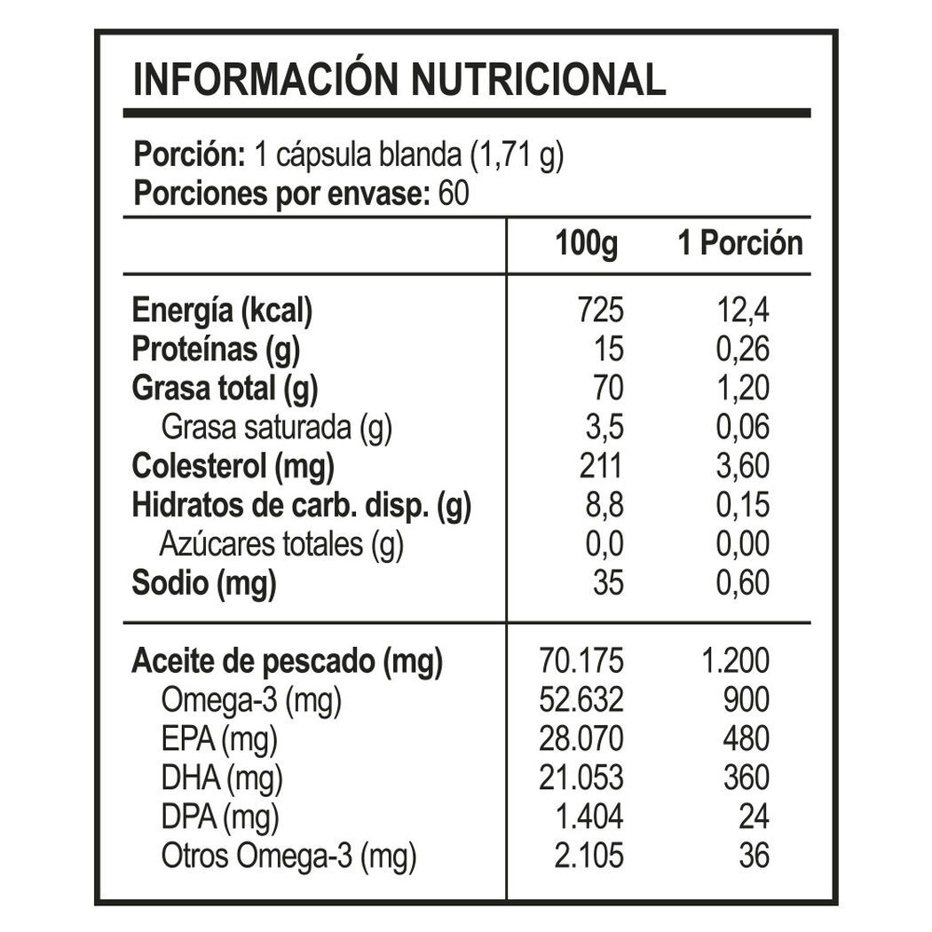 Vitaday Fish Ul Concentrate 1200Mg 60 Cápsulas, , large image number 1