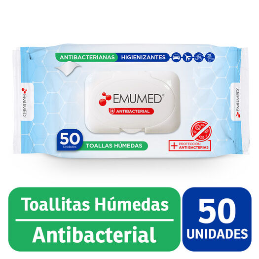 Emumed Toalla humeda Antibacterial x50, , large image number 0