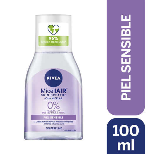 LOCIÓN MICELAR 3 EN 1 NIVEA PIEL SENSIBLE 100ML, , large image number 0