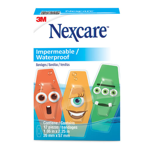 Parche Monstruos Impermeable 12 Und. Nexcare, , large image number 0
