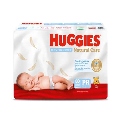 Pañales Huggies Natural Care Prematuro 30 un, , large image number 0